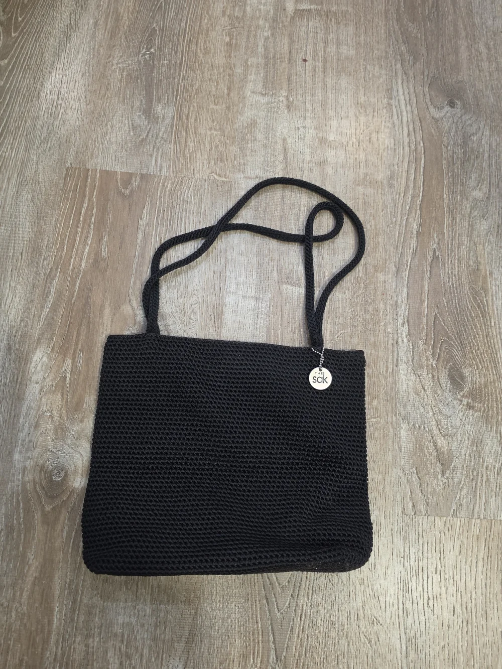 The Sak Black Knit Shoulder Bag